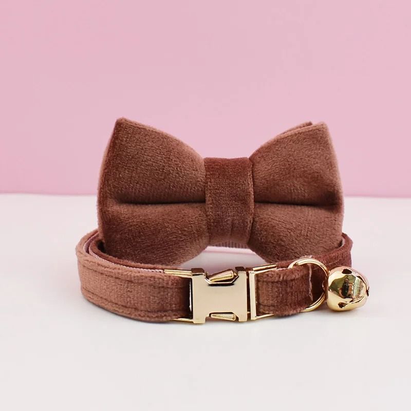 Adjustable Cat Collar With Bow Tie Engraveable Safety Buckle And Comfortable Fit 13