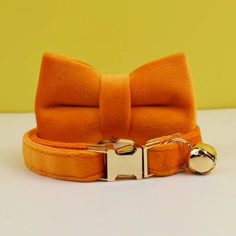 Adjustable Cat Collar With Bow Tie Engraveable Safety Buckle And Comfortable Fit 20