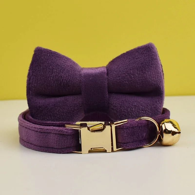 Adjustable Cat Collar With Bow Tie Engraveable Safety Buckle And Comfortable Fit 21