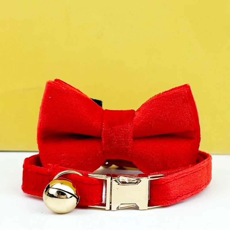 Adjustable Cat Collar With Bow Tie Engraveable Safety Buckle And Comfortable Fit 24