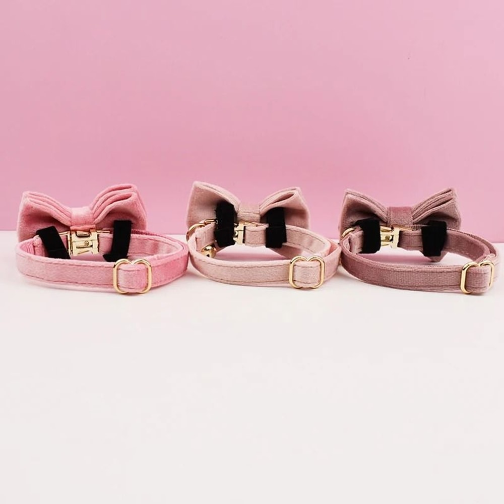 Adjustable Cat Collar With Bow Tie Engraveable Safety Buckle And Comfortable Fit 26