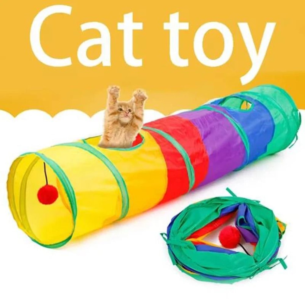 Collapsible Cat Tunnel Play Tube Interactive Indoor Outdoor Toy For Cats And Puppies 0