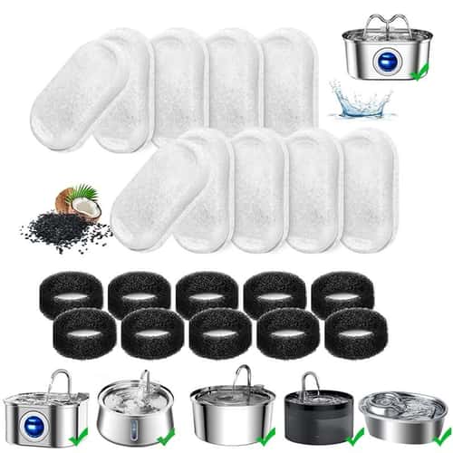 Activated Carbon Replacement Filter for Stainless Steel Cat Water Fountain and Pet Water Dispenser