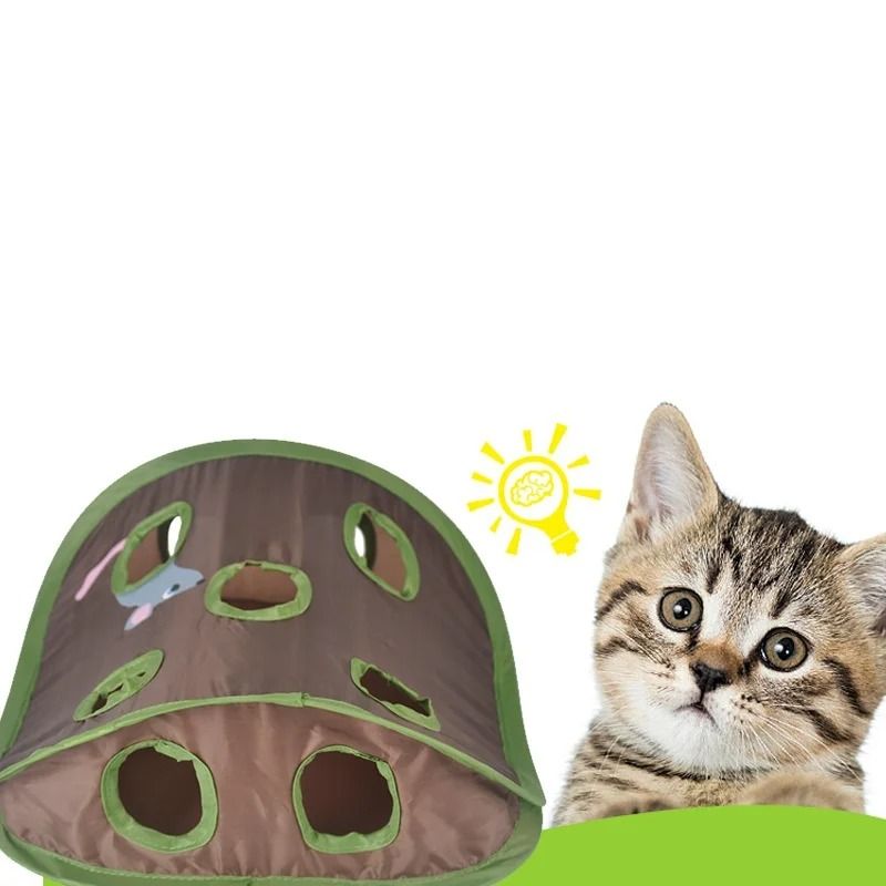 Foldable Interactive Cat Tunnel Toy Hide And Seek Mouse Hunt Game For Kittens 6