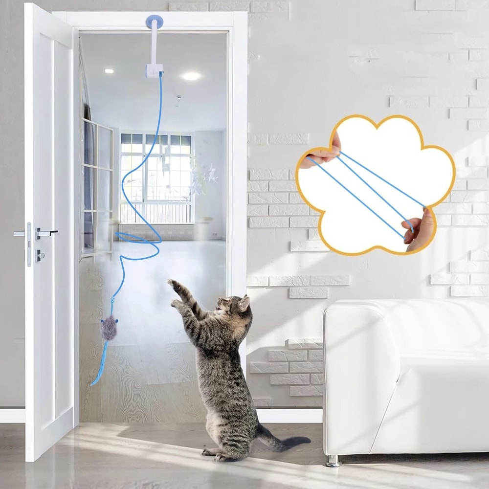 Retractable Hanging Door Cat Toy Automatic Interactive Kitten Exercise Toy For Independent Play 2