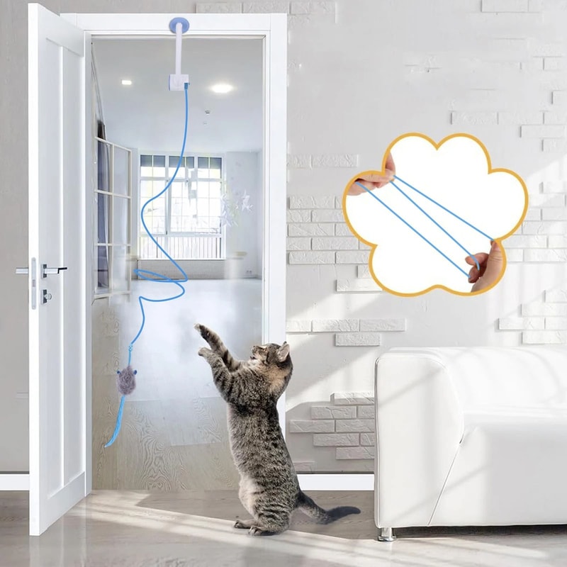 Retractable Hanging Door Cat Toy Automatic Interactive Kitten Exercise Toy For Independent Play 2