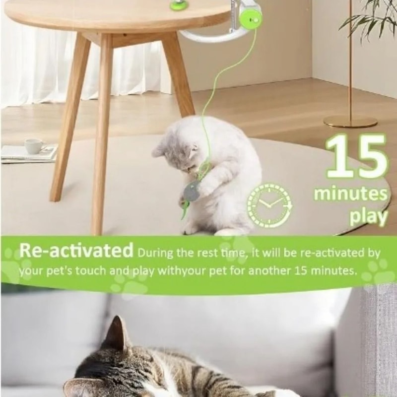 Automatic Rebound Door Hanging Cat Toy With Mice Interactive Indoor Exercise Teaser 2