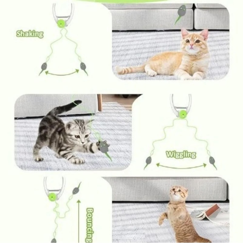 Automatic Rebound Door Hanging Cat Toy With Mice Interactive Indoor Exercise Teaser 5