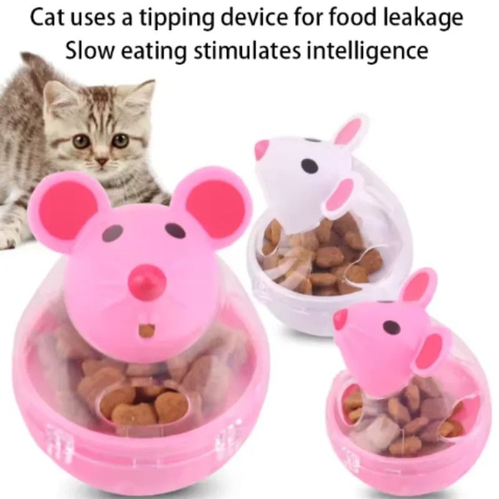 Interactive Mouse Rolling Treat Dispenser Cat Toy Slow Feeder Training Ball For Kittens 5
