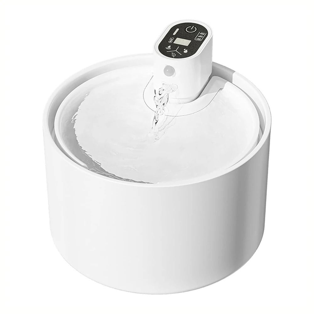 23L Automatic Ceramic Cat Water Fountain Wireless Smart Pet Water Dispenser With Temperature Displa 2