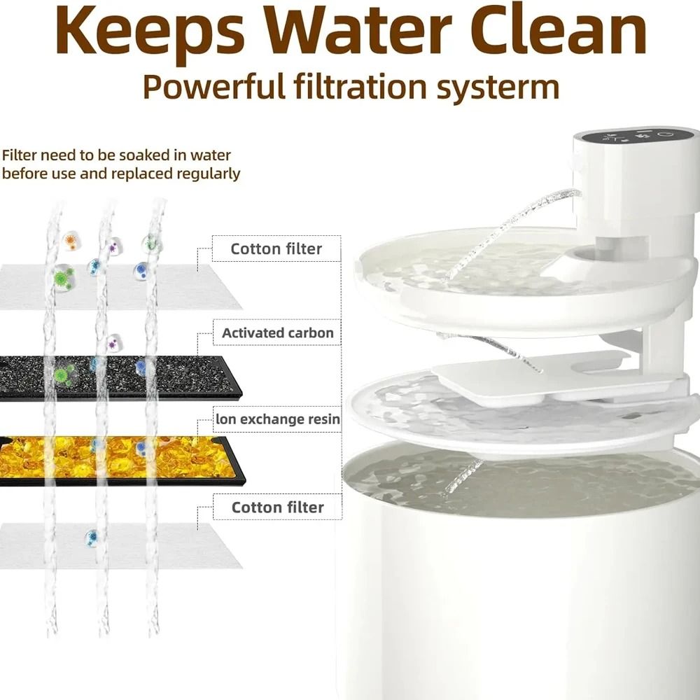 23L Automatic Ceramic Cat Water Fountain Wireless Smart Pet Water Dispenser With Temperature Displa 3