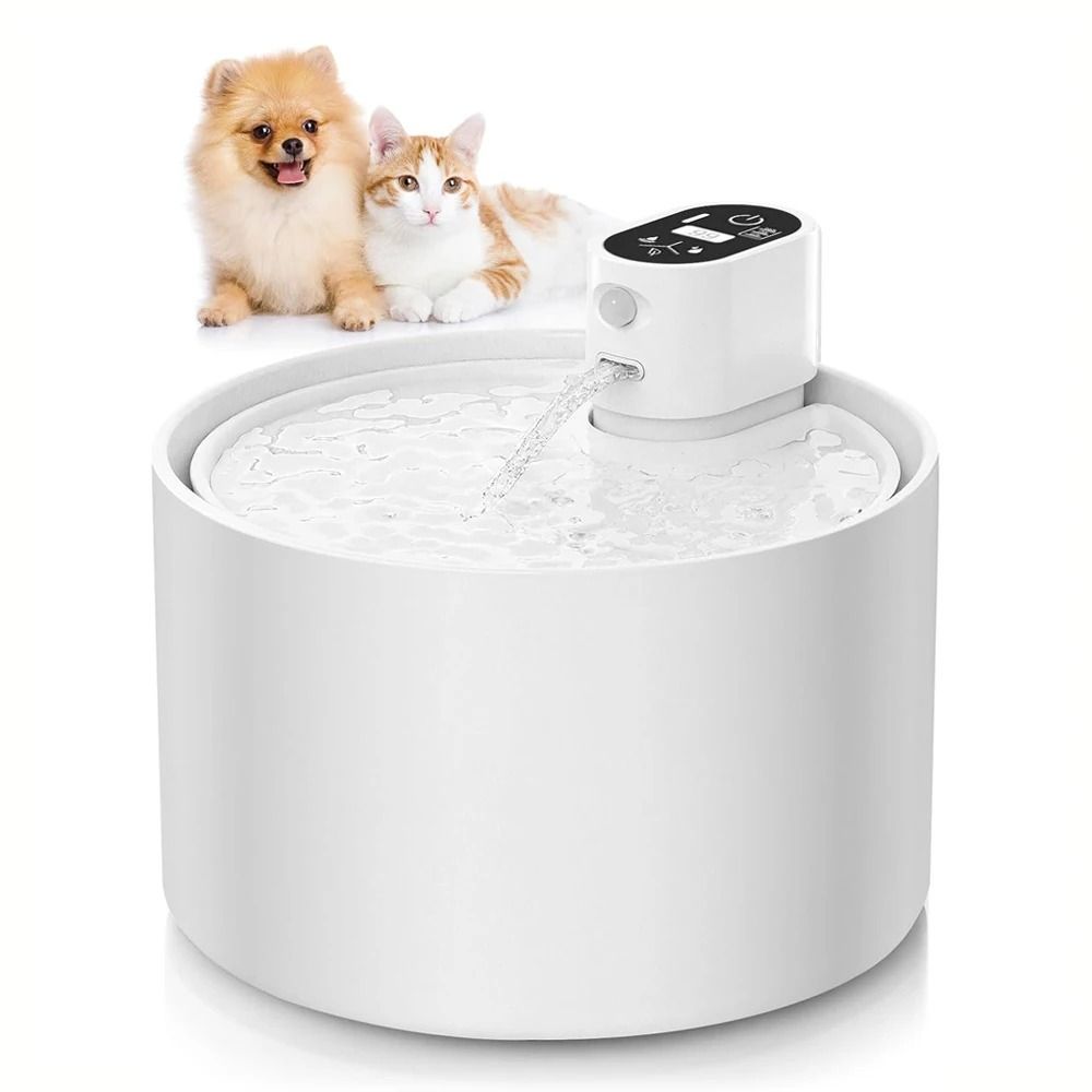 23L Automatic Ceramic Cat Water Fountain Wireless Smart Pet Water Dispenser With Temperature Displa 7