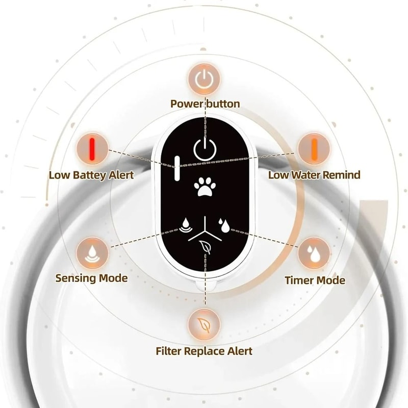 23L Automatic Ceramic Cat Water Fountain Wireless Smart Pet Water Dispenser With Temperature Displa 8