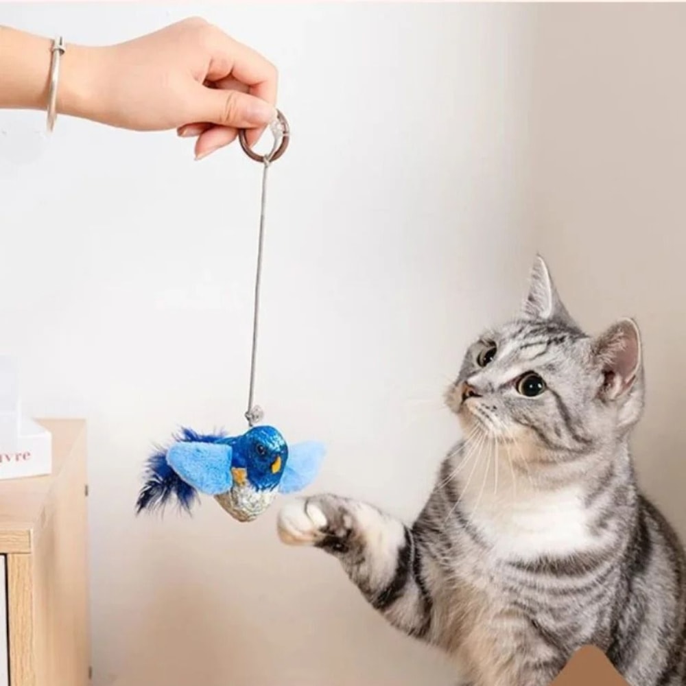 Interactive Bird Cat Teaser Toy With Catnip Sounding Wall Hanging Chasing Toy For Indoor Cats 6