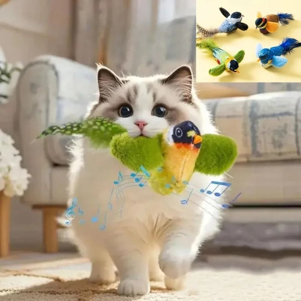 Interactive Bird Cat Teaser Toy With Catnip Sounding Wall Hanging Chasing Toy For Indoor Cats 7