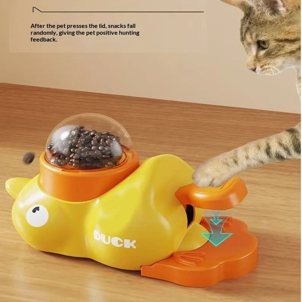 Little Yellow Duck Treat Dispenser Interactive Slow Feeder Toy For Cats And Dogs 7