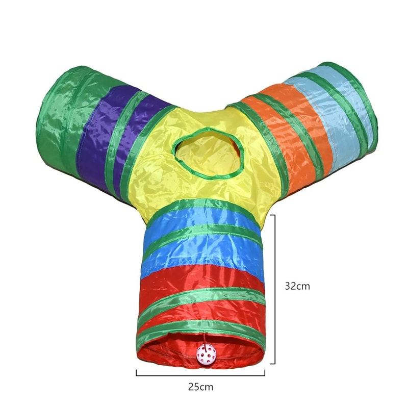 Foldable Crinkle Cat Play Tunnel Wear Resistant Pet Activity Tube For Cats Rabbits And Guinea Pigs 2