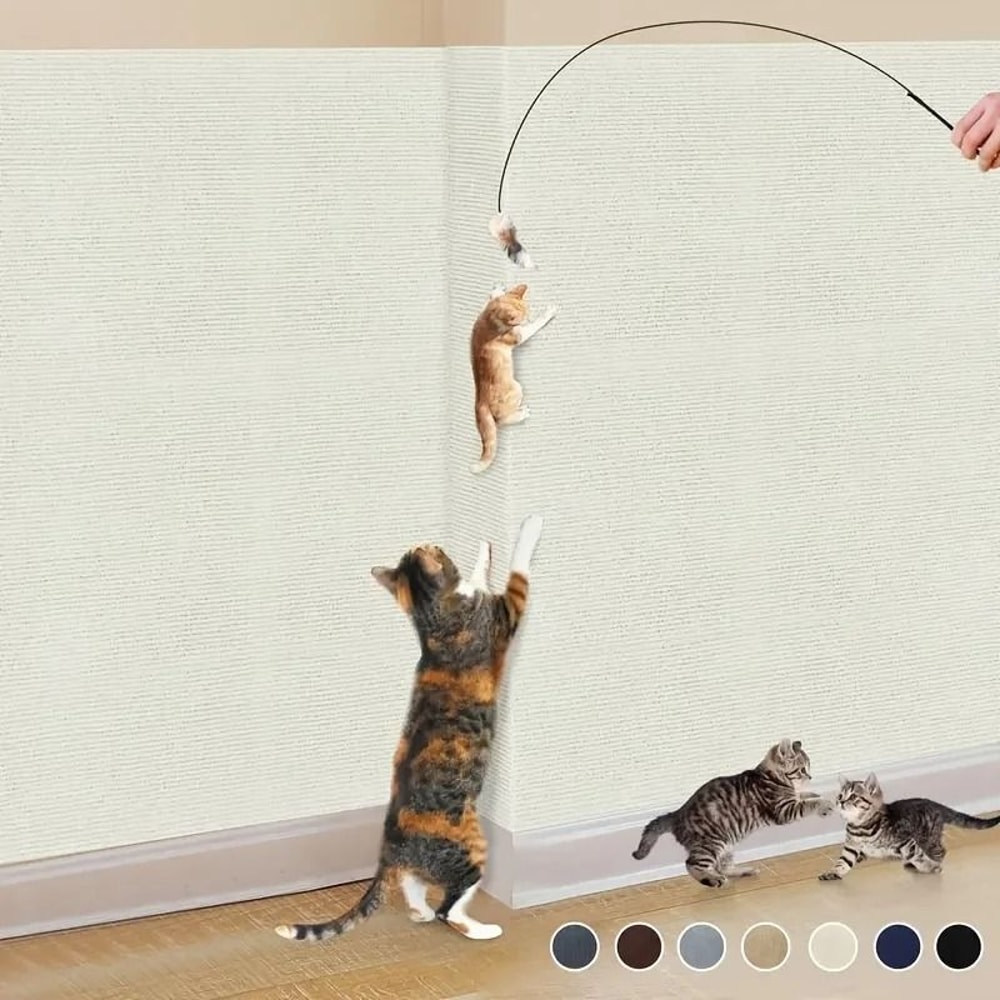 Self Adhesive Cat Scratch Mat Trimmable Furniture And Wall Protector For Cats 7