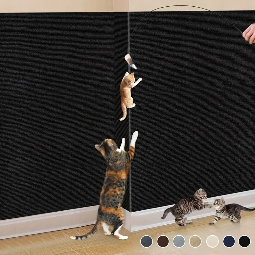 Self Adhesive Cat Scratch Mat Trimmable Furniture And Wall Protector For Cats 2