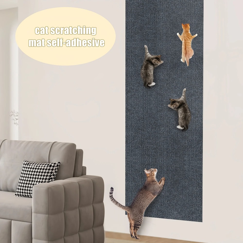 Self Adhesive Cat Scratch Mat Trimmable Furniture And Wall Protector For Cats 0