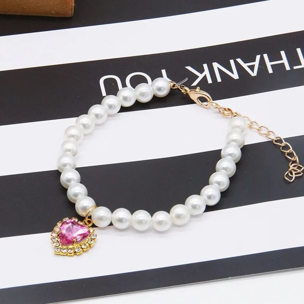 Adjustable Pearl Cat Collar Elegant Pet Necklace For Kittens And Small Cats 6