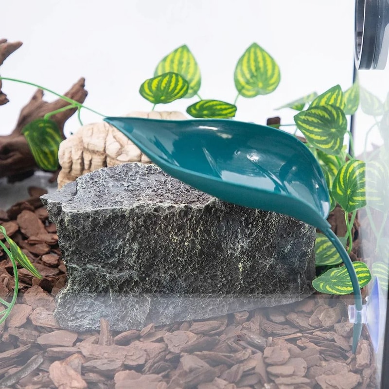 Reptile Basking Terrace With Suction Cup Leaves For Geckos Frogs And Tank Habitats 15
