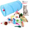 Foldable Cat Play Tunnel Tent With Mouse Ball Toys For Kittens And Indoor Cats 7