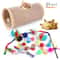 Foldable Cat Play Tunnel Tent With Mouse Ball Toys For Kittens And Indoor Cats 13