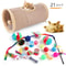 Foldable Cat Play Tunnel Tent With Mouse Ball Toys For Kittens And Indoor Cats 13