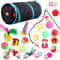 Foldable Cat Play Tunnel Tent With Mouse Ball Toys For Kittens And Indoor Cats 19