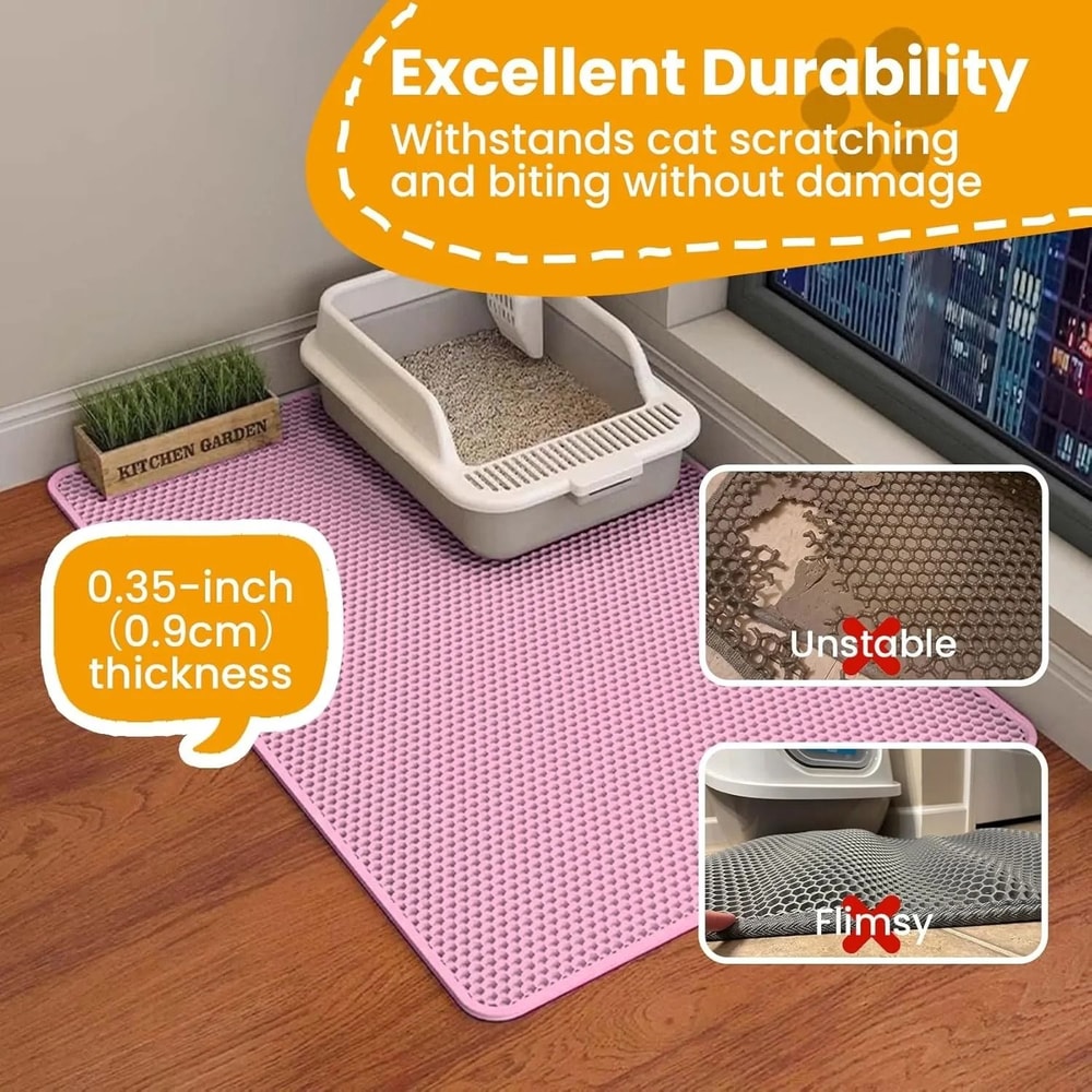 Waterproof Double Layer Cat Litter Mat For Litter Trapping And Floor Protection 4