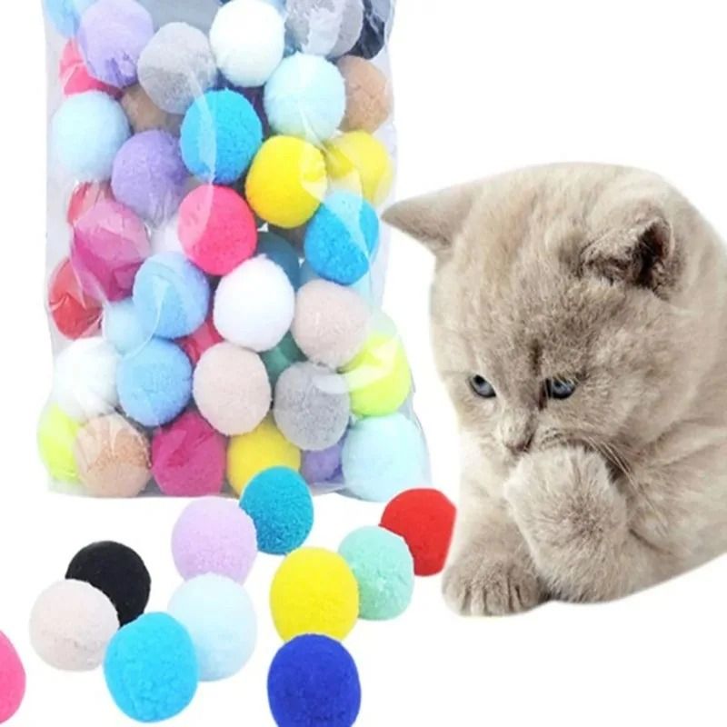 10 Piece Plush Ball Cat Toys Interactive Bouncy Play Balls For Kittens And Indoor Cats 6