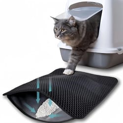 large waterproof double layer cat litter mat non slip washable litter trap pad
