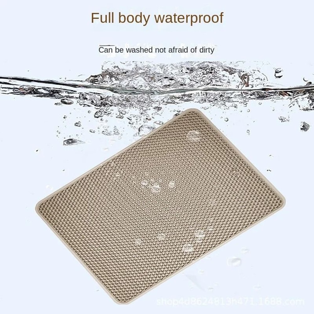 Large Waterproof Double Layer Cat Litter Mat Non Slip Washable Litter Trap Pad 6