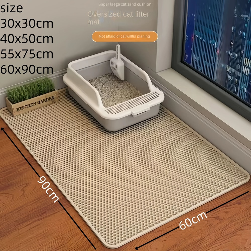 Large Waterproof Double Layer Cat Litter Mat Non Slip Washable Litter Trap Pad 7