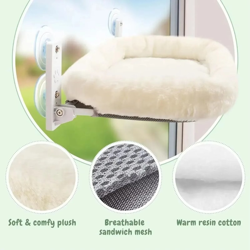 Foldable Cat Window Hammock Suction Cup Sunbathing Bed For Indoor Cats 4
