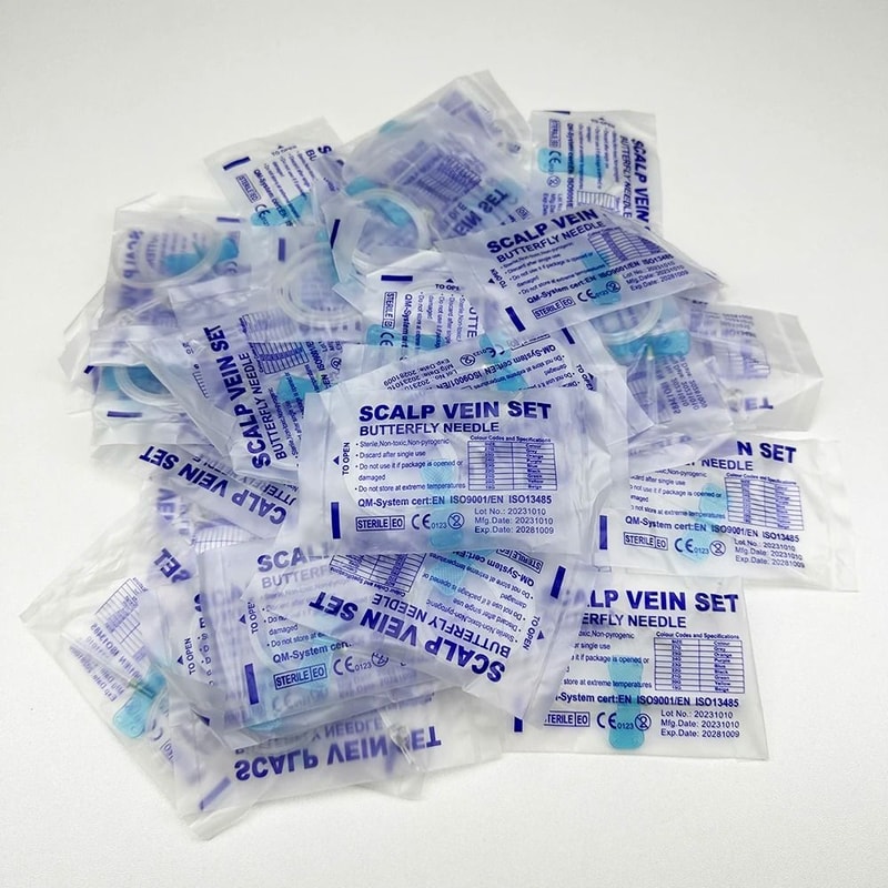 Disposable Veterinary Butterfly Infusion Needle Set For Pet IV Care 100PCS 4