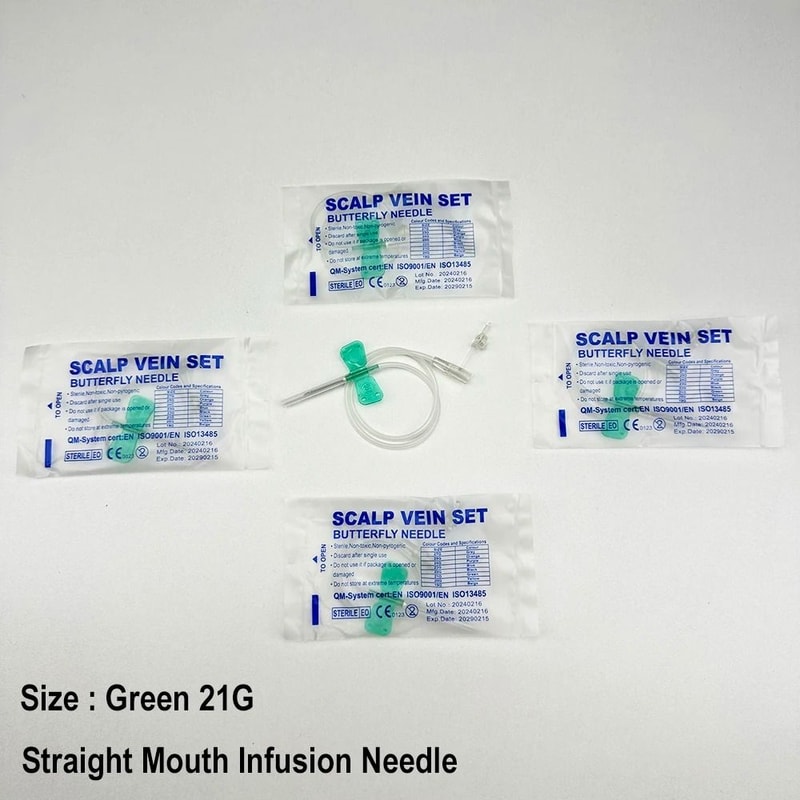 Disposable Veterinary Butterfly Infusion Needle Set For Pet IV Care 100PCS 5