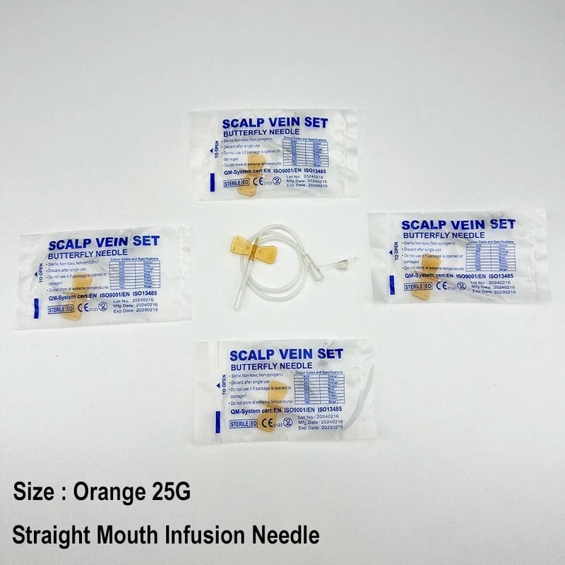 Disposable Veterinary Butterfly Infusion Needle Set For Pet IV Care 100PCS 6