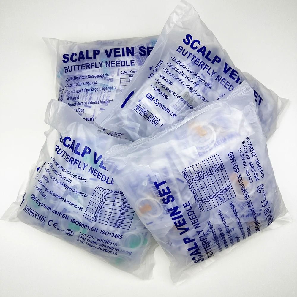 Disposable Veterinary Butterfly Infusion Needle Set For Pet IV Care 100PCS 0