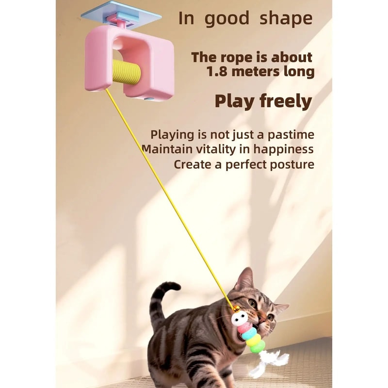 Interactive Electric Cat Teaser Toy With Hanging Yo Yo Balls For Indoor Cats 0
