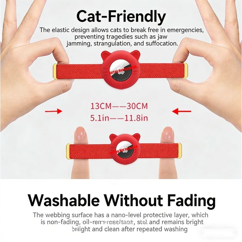 Breakaway AirTag Cat Collar With GPS Holder And Personalized Name Tag For Kittens And Cats 16