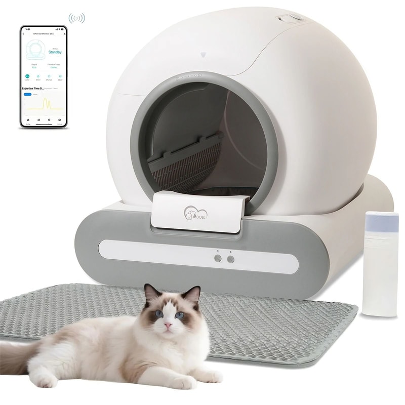 DOEL Self Cleaning Cat Litter Box With App Control 65L Automatic Smart Litter Box 8