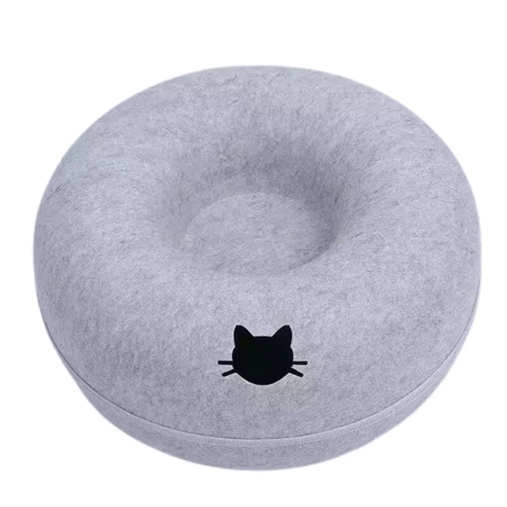Interactive Donut Cat Tunnel Bed Felt Cat House And Play Tunnel For Indoor Cats 2