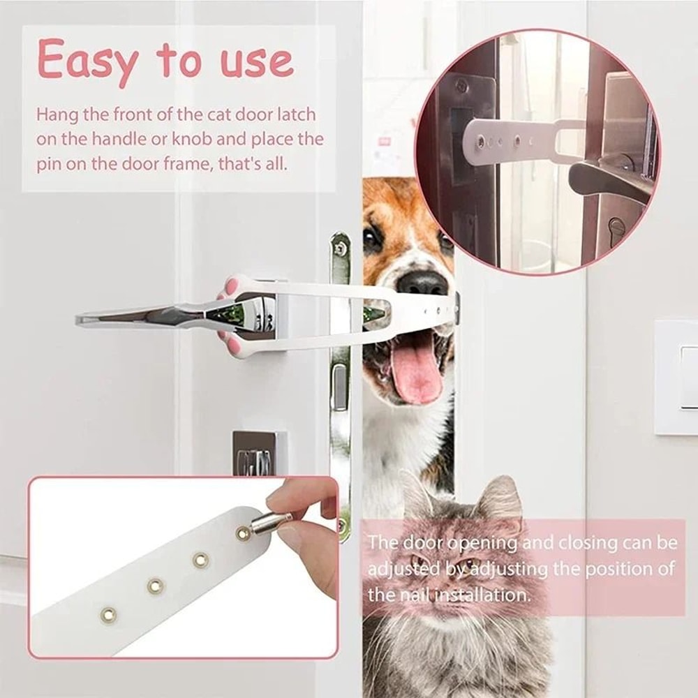 Adjustable Cat Door Holder Latch Flexible Pet Door Strap For Dogs And Cats 6
