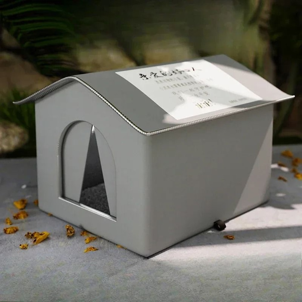 Insulated Outdoor Cat House With Stand Weatherproof Oxford Cloth Shelter For Cats 1