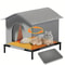 Insulated Outdoor Cat House With Stand Weatherproof Oxford Cloth Shelter For Cats 0
