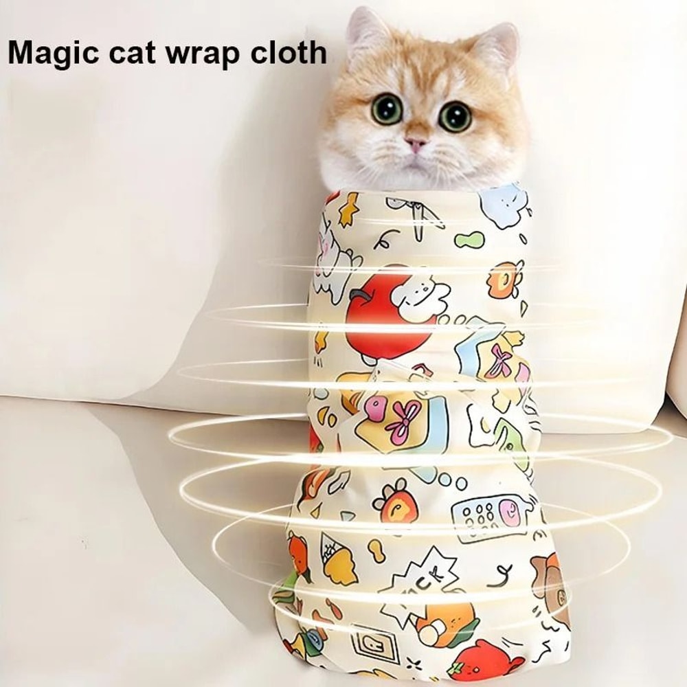 Cat Grooming Wrap Self Adherent Anti Scratch Burrito Wrap For Nail Clipping And Pet Care 0