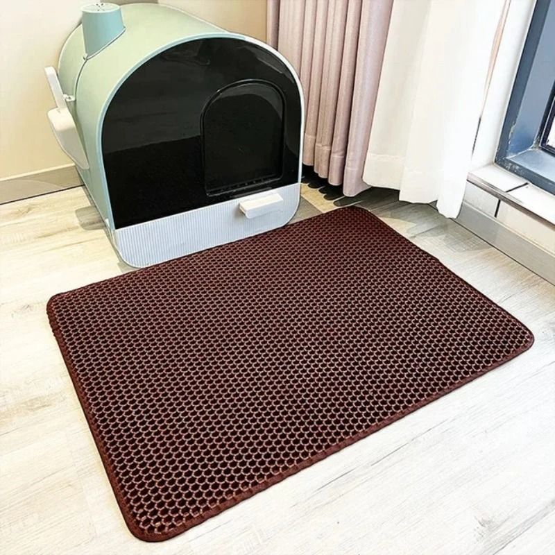 Double Layer Waterproof Cat Litter Mat Non Slip Washable Litter Trap Pad 4