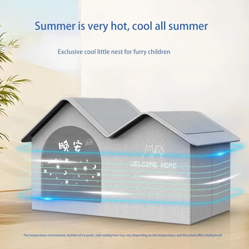 Summer Cooling Cat House Four Seasons Pet Ice House Bed For Cats And Small Dogs 11